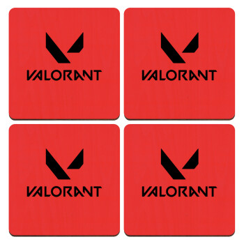 Valorant, ΣΕΤ x4 Σουβέρ ξύλινα τετράγωνα plywood (9cm)