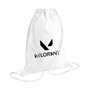 Valorant, Τσάντα πλάτης πουγκί GYMBAG λευκή (28x40cm)