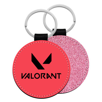 Valorant, Μπρελόκ Δερματίνη, στρογγυλό ΡΟΖ (5cm)