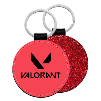 Valorant, Μπρελόκ Δερματίνη, στρογγυλό ΚΟΚΚΙΝΟ (5cm)