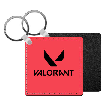 Valorant, Μπρελόκ Δερματίνη, τετράγωνο ΜΑΥΡΟ (5x5cm)