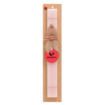 Valorant, Easter Set, wooden keychain & scented flat Easter candle (30cm) (PINK)