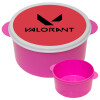 Valorant, ΡΟΖ παιδικό δοχείο φαγητού (lunchbox) πλαστικό (BPA-FREE) Lunch Βox M16 x Π16 x Υ8cm