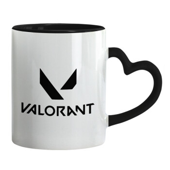 Valorant, Mug heart black handle, ceramic, 330ml