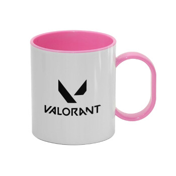 Valorant, Κούπα (πλαστική) (BPA-FREE) Polymer Ροζ για παιδιά, 330ml