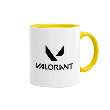Valorant, Κούπα χρωματιστή κίτρινη, κεραμική, 330ml