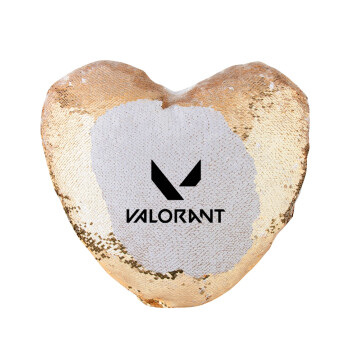 Valorant, Μαξιλάρι καναπέ καρδιά Μαγικό Χρυσό με πούλιες 40x40cm περιέχεται το  γέμισμα