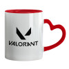 Mug heart red handle, ceramic, 330ml