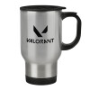 Stainless steel travel mug with lid, double wall 450ml