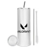 Tumbler stainless steel 600ml, with metal straw & cleaning brush