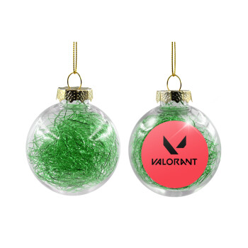 Valorant, Transparent Christmas tree ball ornament with green filling 8cm