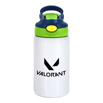 Valorant, Παιδικό παγούρι θερμό, ανοξείδωτο, με καλαμάκι ασφαλείας, πράσινο/μπλε (350ml)