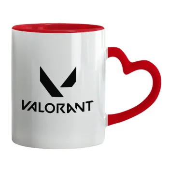 Valorant, Mug heart red handle, ceramic, 330ml