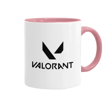 Valorant, Mug colored pink, ceramic, 330ml