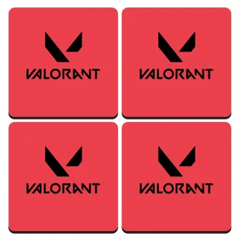 Valorant, ΣΕΤ 4 Σουβέρ ξύλινα τετράγωνα (9cm)