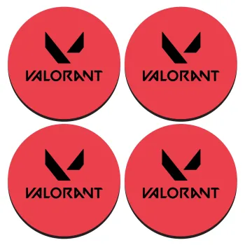 Valorant, SET of 4 round wooden coasters (9cm)
