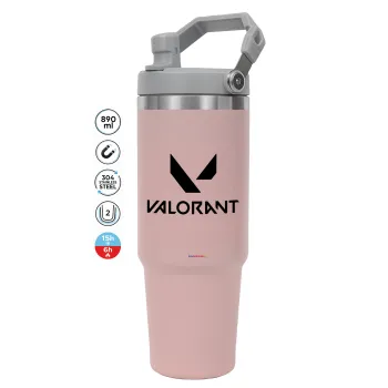 Valorant, ΡΟΖ χρώματος Θερμός Ανοξείδωτο 890ml (30oz) με χερούλι