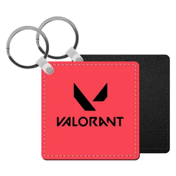 Valorant, Μπρελόκ Δερματίνη, τετράγωνο ΜΑΥΡΟ (5x5cm)