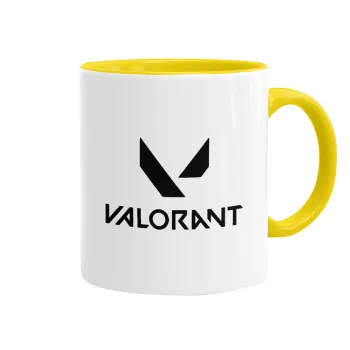 Valorant, Κούπα χρωματιστή κίτρινη, κεραμική, 330ml