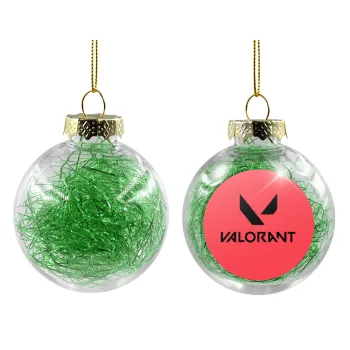 Valorant, Transparent Christmas tree ball ornament with green filling 8cm