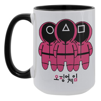 The squid game, Κούπα Mega 15oz, κεραμική Μαύρη, 450ml