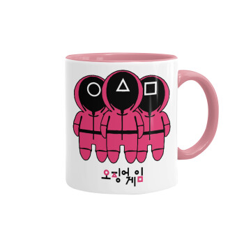 The squid game, Mug colored pink, ceramic, 330ml