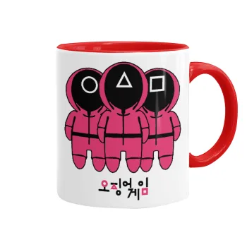 The squid game, Mug colored red, ceramic, 330ml