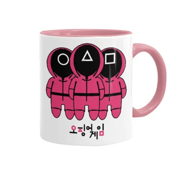 The squid game, Κούπα χρωματιστή ροζ, κεραμική, 330ml