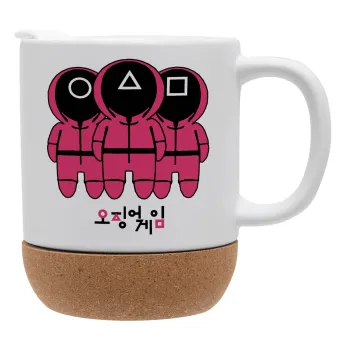 The squid game, Κούπα, κεραμική με βάση φελού και καπάκι (ΜΑΤ), 330ml