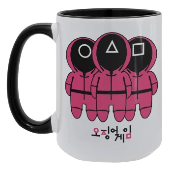 The squid game, Κούπα Mega 15oz, κεραμική Μαύρη, 450ml