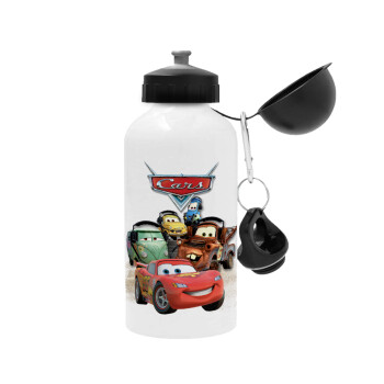 Αυτοκίνητα, Μεταλλικό παγούρι νερού, Λευκό, αλουμινίου 500ml