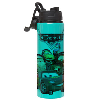 Αυτοκίνητα, Metallic water bottle with safety lid, 850ml aluminum