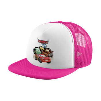 Αυτοκίνητα, Καπέλο Ενηλίκων Soft Trucker με Δίχτυ Pink/White (POLYESTER, ΕΝΗΛΙΚΩΝ, UNISEX, ONE SIZE)