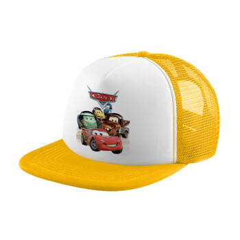 Αυτοκίνητα, Καπέλο Soft Trucker με Δίχτυ Κίτρινο/White 