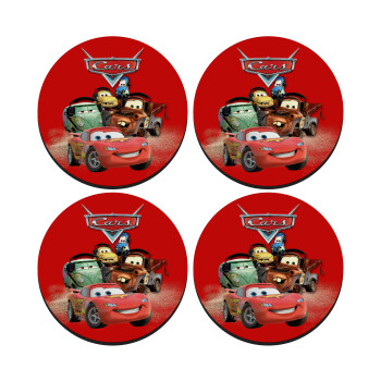 Αυτοκίνητα, ΣΕΤ 4 Σουβέρ ξύλινα στρογγυλά (9cm)