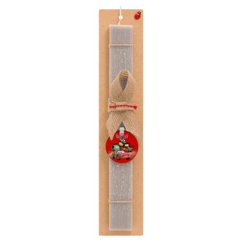 Αυτοκίνητα, Easter Set, wooden keychain & scented Easter candle flat (30cm) (GRAY)