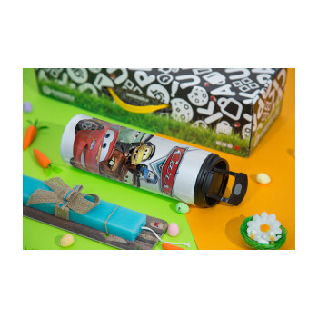 Αυτοκίνητα, Easter candle,Travel Tumbler 2 Lids, with metal straw & cleaning brush & aromatic flat candle (30cm) (BLUE)