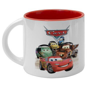 Αυτοκίνητα, Κούπα κεραμική 400ml Λευκή/Κόκκινη