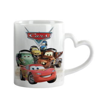 Αυτοκίνητα, Mug heart handle, ceramic, 330ml
