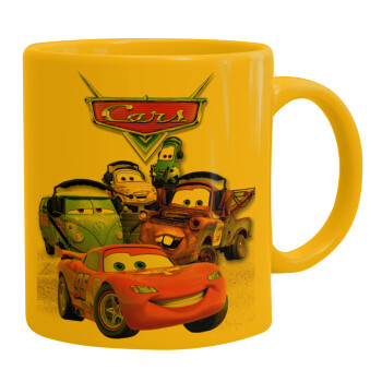 Αυτοκίνητα, Ceramic coffee mug yellow, 330ml (1pcs)