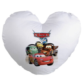 Αυτοκίνητα, Μαξιλάρι καναπέ καρδιά 40x40cm περιέχεται το  γέμισμα