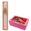 Easter Set, children's snack container PINK & scented flat Easter candle (30cm) (PINK)