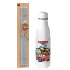 Easter Set, metallic stainless thermos bottle (500ml) & scented flat Easter candle (30cm) (GRAY)