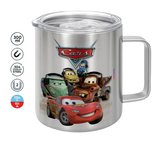 Αυτοκίνητα — Double-walled stainless steel mug 300ml with temperature-retaining lid