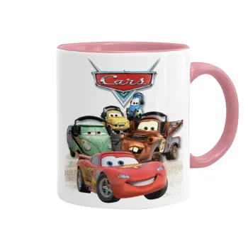 Αυτοκίνητα, Κούπα χρωματιστή ροζ, κεραμική, 330ml
