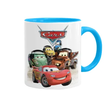 Αυτοκίνητα, Mug colored light blue, ceramic, 330ml