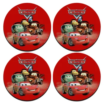 Αυτοκίνητα, ΣΕΤ 4 Σουβέρ ξύλινα στρογγυλά (9cm)