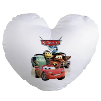 Αυτοκίνητα, Μαξιλάρι καναπέ καρδιά 40x40cm περιέχεται το  γέμισμα