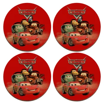 Αυτοκίνητα, ΣΕΤ x4 Σουβέρ ξύλινα στρογγυλά plywood (9cm)