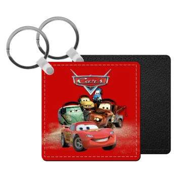 Αυτοκίνητα, Μπρελόκ Δερματίνη, τετράγωνο ΜΑΥΡΟ (5x5cm)